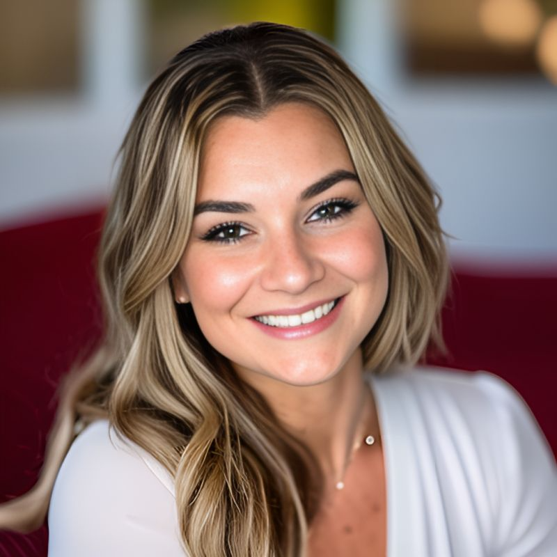 AI headshot of woman in nature, Bokeh background