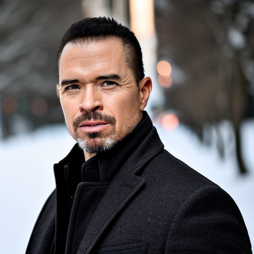 Business studio photo of a man wearing winter clothes