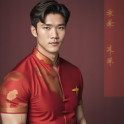 AI Lunar New Year headshot with qipao